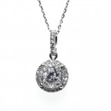 0.55 Cts. 14K White Gold Diamond Miracle Pendant With Halo